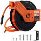 Retractable Air Hose Reel, 3/8 IN x 50 FT Hybrid Air Hose Max 300PSI