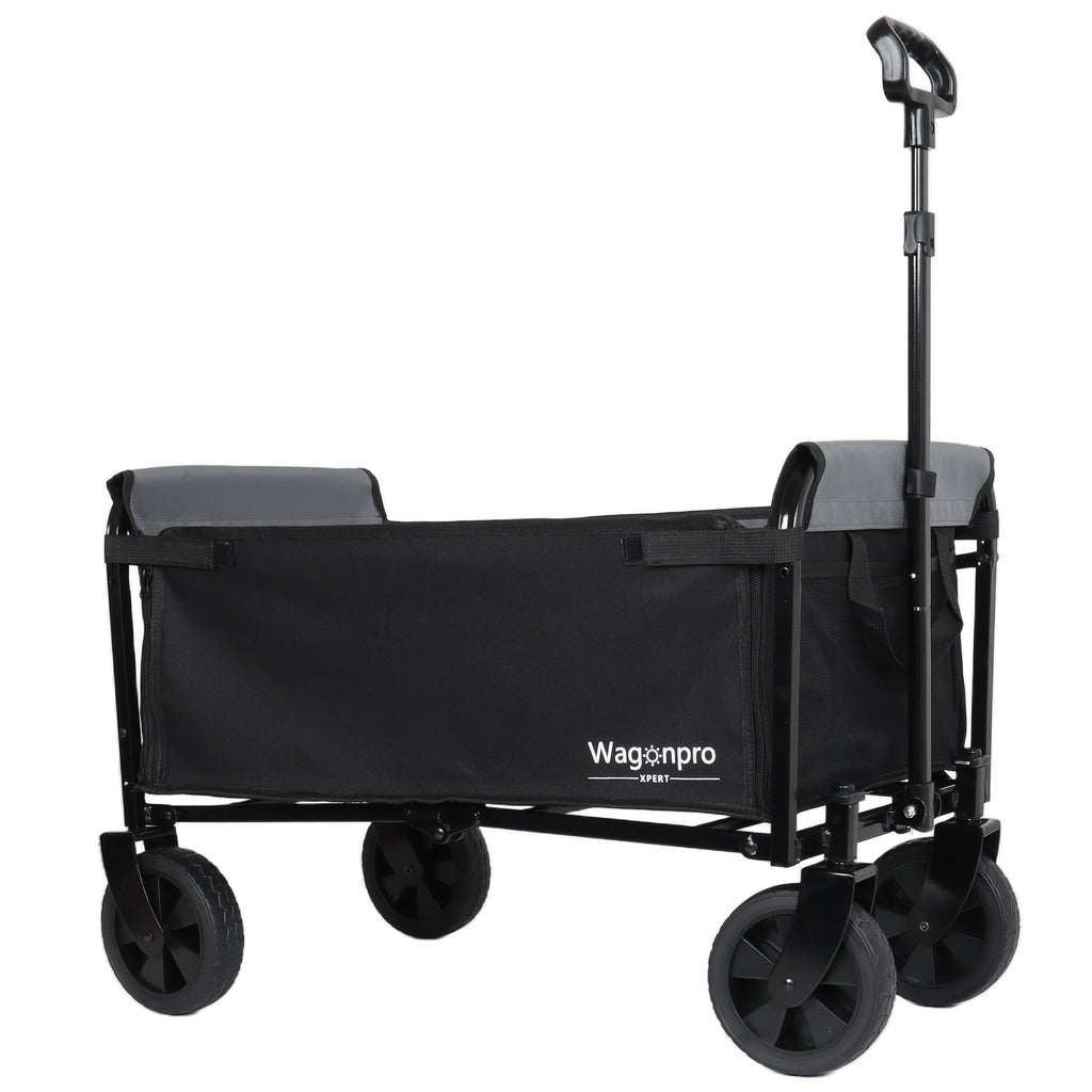 All-in-One Convertible Folding Trolley with Bench Seat and Dog Leash