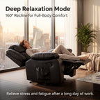 Black Color Air Leather Recliner Chair With Vibration And Heating