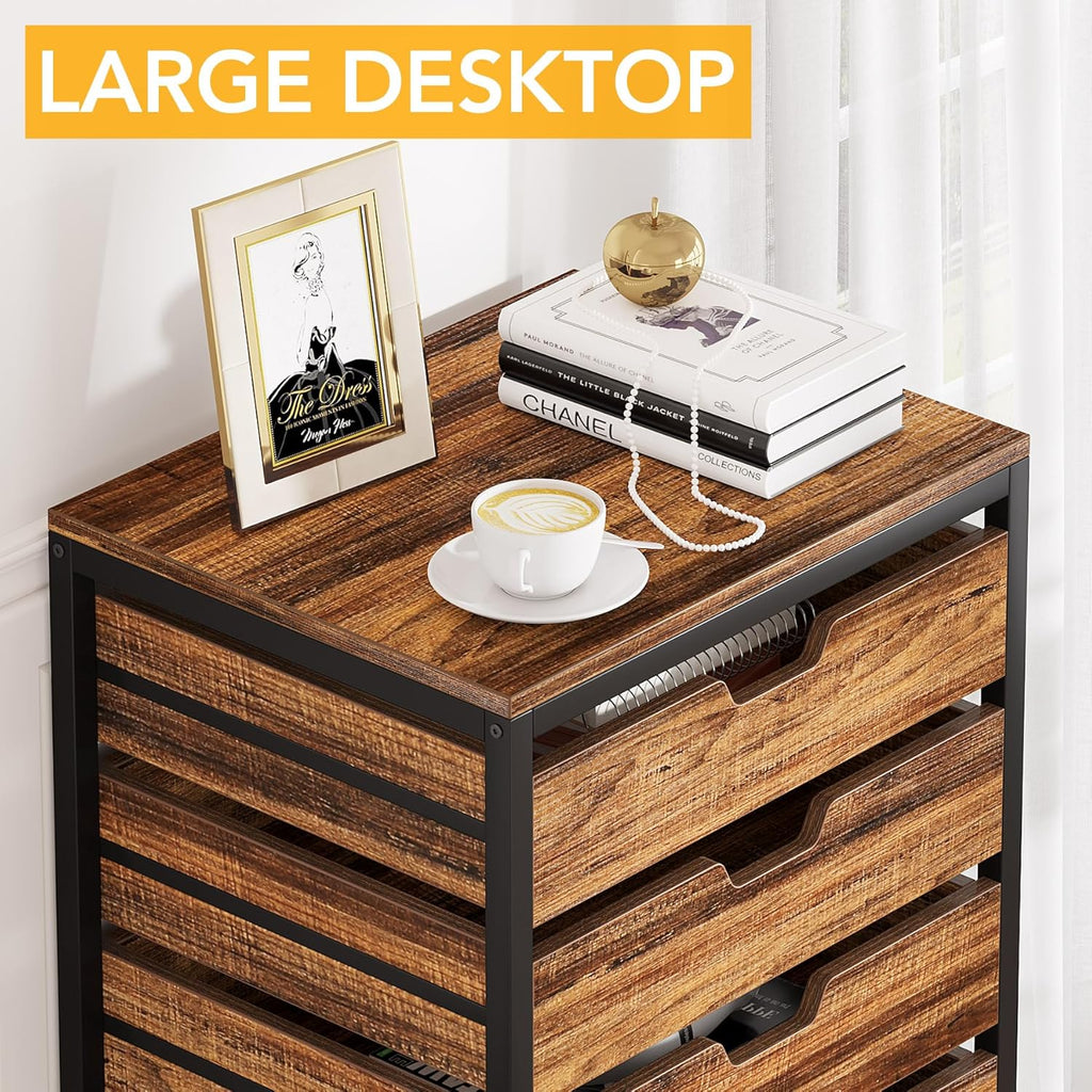 7-Drawer Storage Dresser Cabinet with Wheels