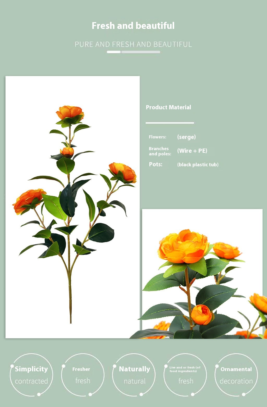 Artificial Camellia Tree 2 Pack