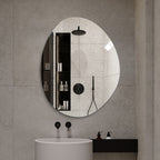 40 in. x 32 in. Modern Asymmetrical Bathroom Wall Mirror