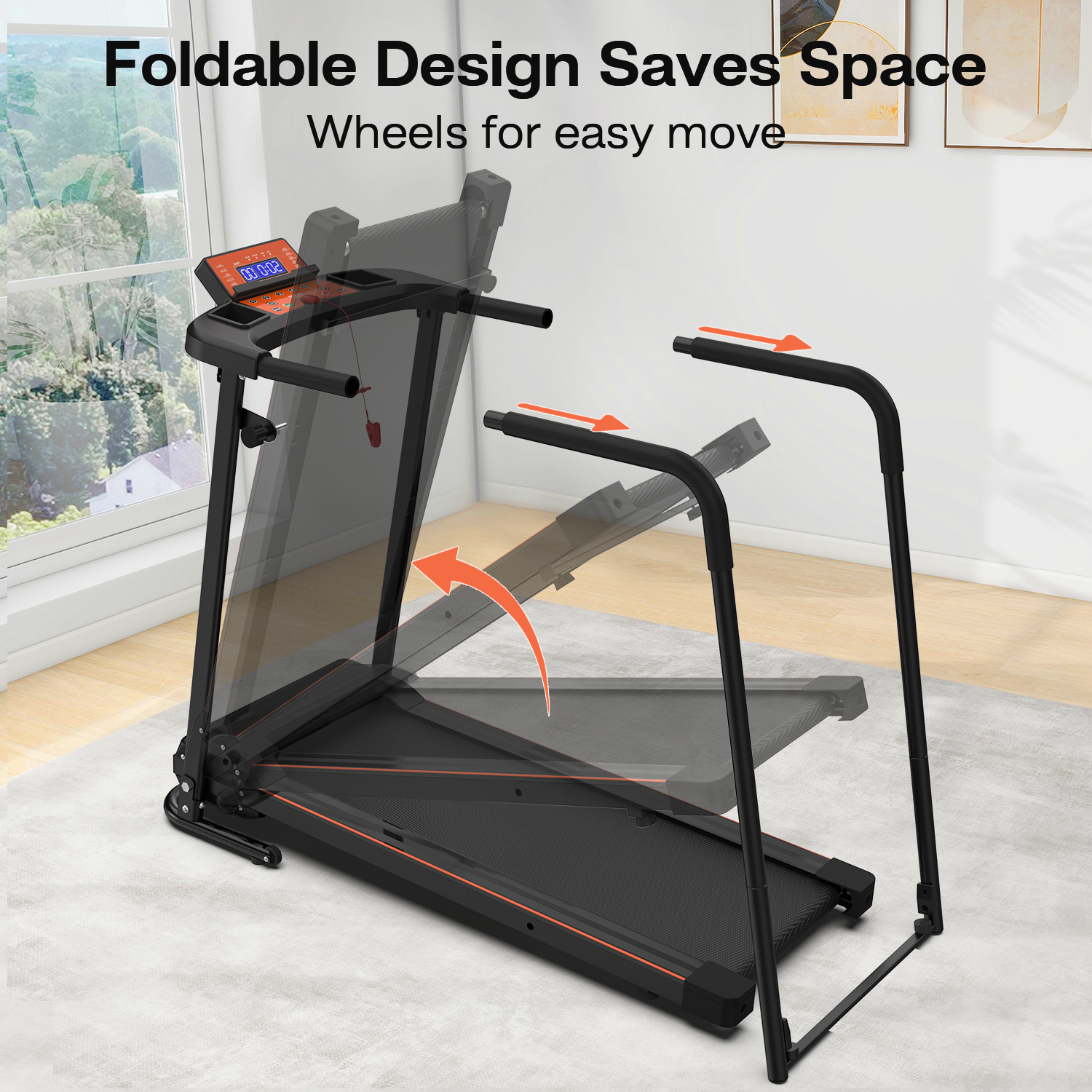 Walking Treadmills for Home with Extended Handrails