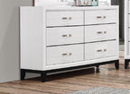 1pc Contemporary 6-Drawer Dresser