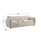 Oslo 84" Round Arm Modern Upholstered Boucle Sofa