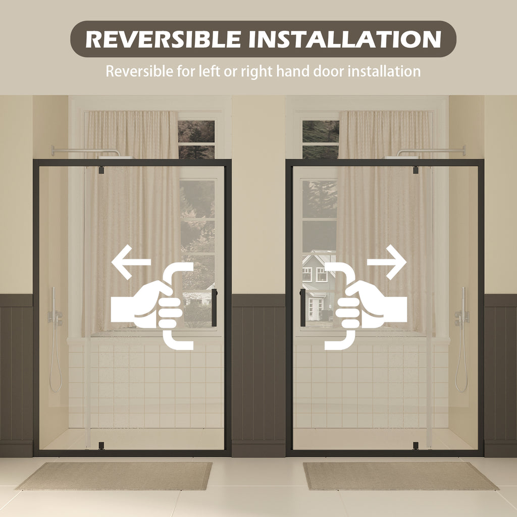 47-49" W × 72" H Pivot Shower Door