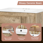30" Modern Wood Fixture Bathroom Vanity