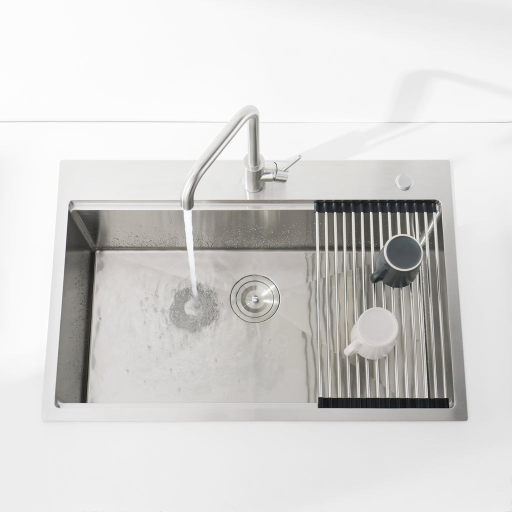 Brushed Stainless Steel Kitchen Sink, 36"x22" Single Bowl