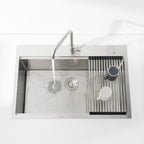 Brushed Stainless Steel Kitchen Sink, 36"x22" Single Bowl