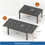 63"-92" Extendable Aluminum Outdoor Dining Table