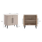 Jodie 31" Fluted Accent Cabinet in Whitewashed