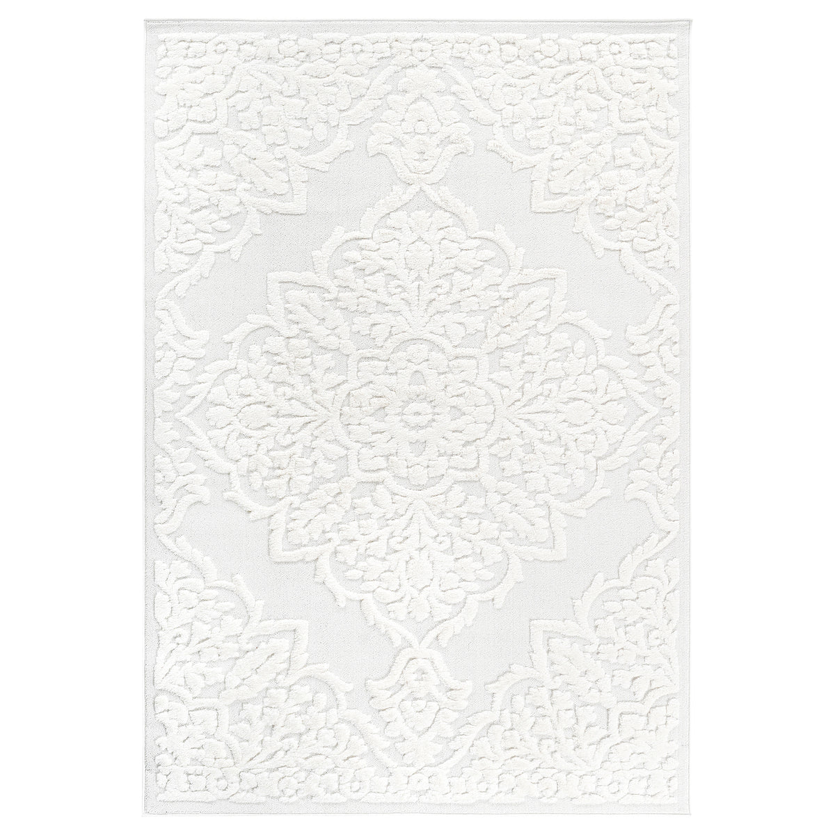 Step Collection High-Low Medallion Cream/Cream Indoor Area Rug