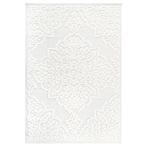 Step Collection High-Low Medallion Cream/Cream Indoor Area Rug