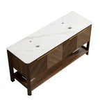 Indigo 60'' Freestanding Cabinet with 4 Doors & Open Shelf, Carrara