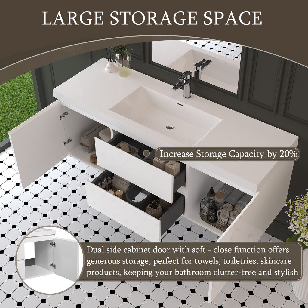 60" Floating Bathroom Vanity with Sink