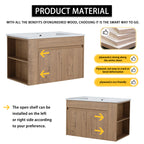 30" Wall-Mounted Bathroom Vanity With Sink and Storage Rack