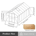 8x14 FT Aluminum Greenhouse for Outdoor Use