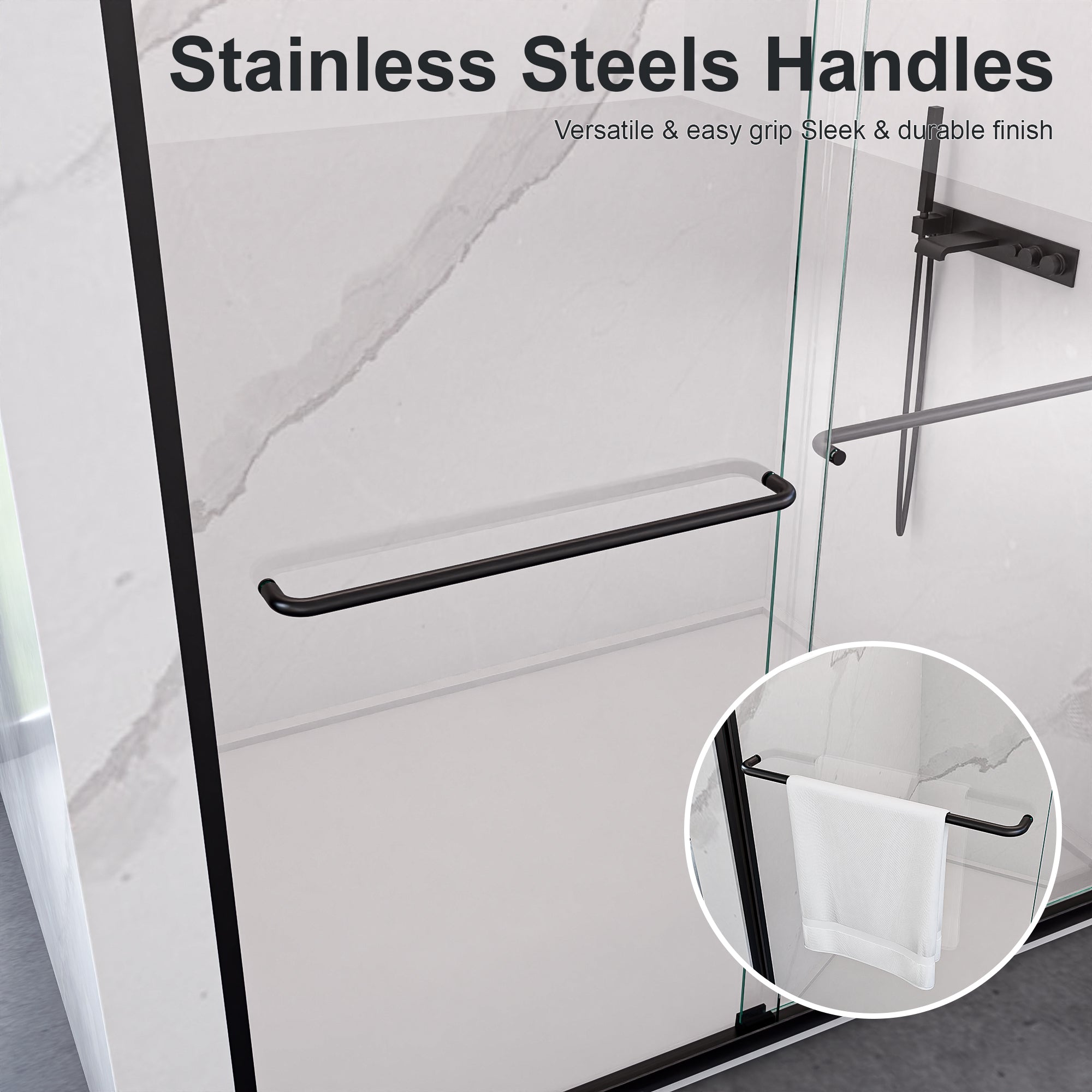 Semi-Frameless Double Sliding Shower Door - 56"-60"W*72"H