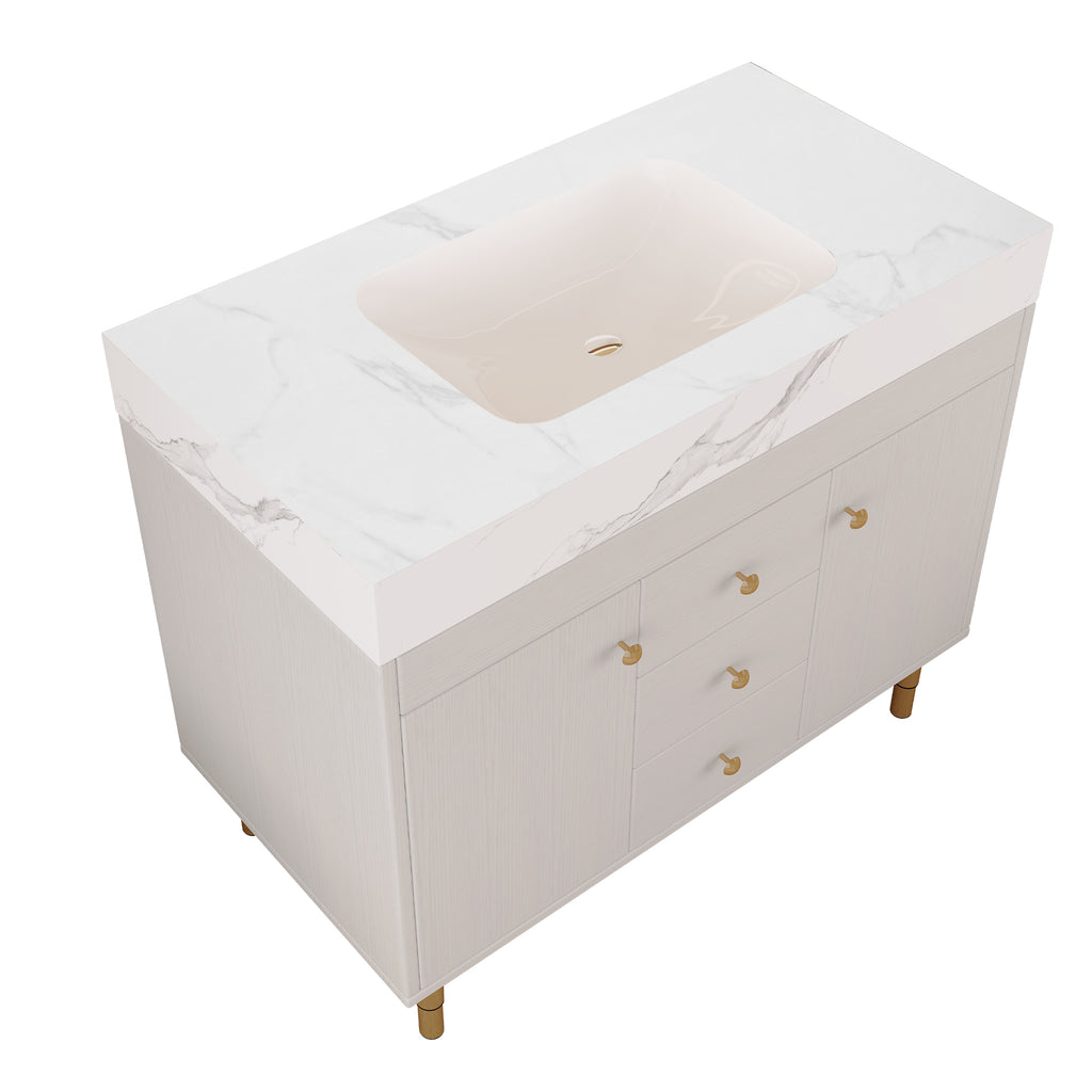 36 In Modern Free-standing Bathroom Vanity with Ceramic Sink & Ample Storage