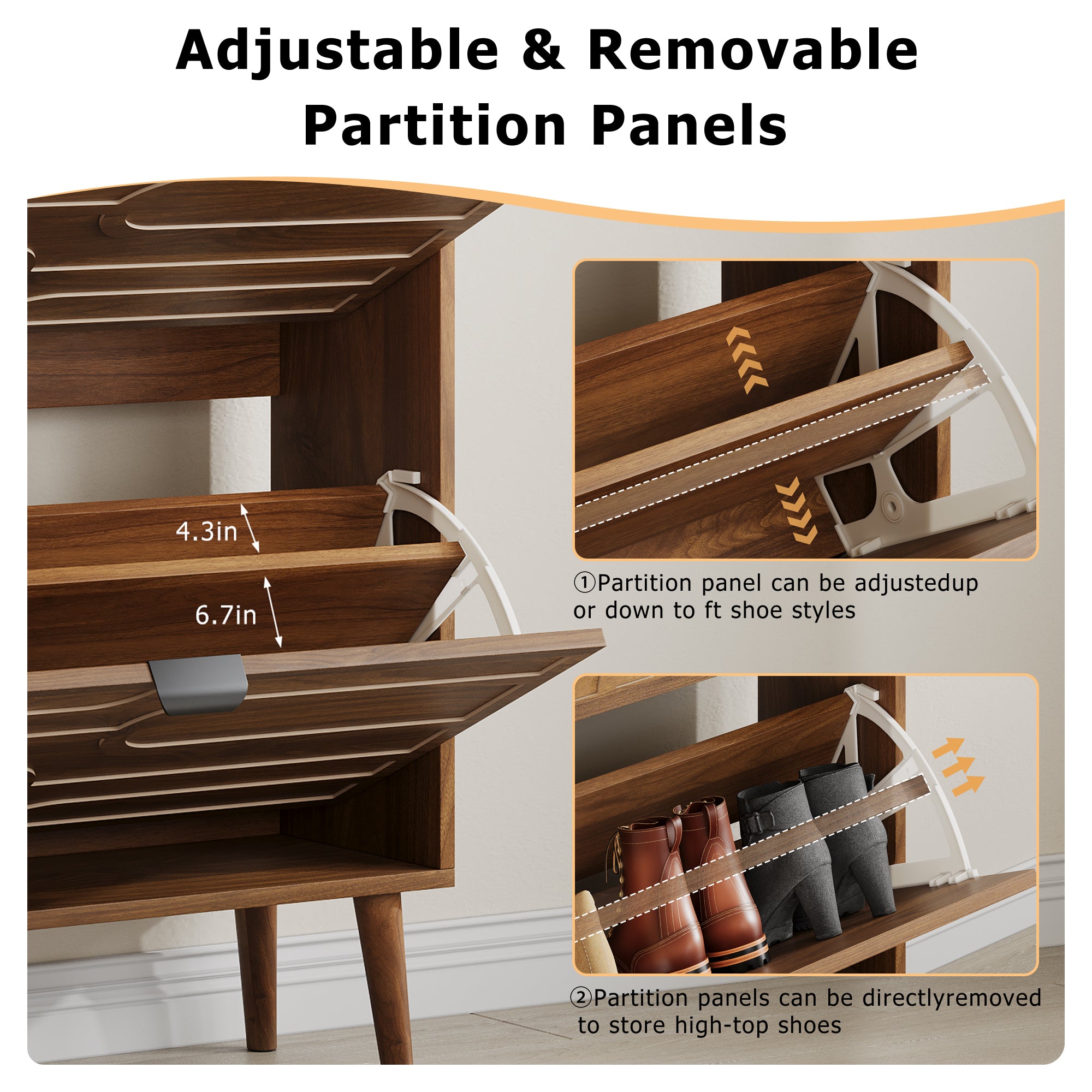 Medieval Modern Independent Shoe Cabinet, 23.62-inch