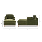 Pasadena Modern Farmhouse Chaise Lounge Chair, Olive