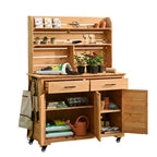 TOPMAX 65''H Large Garden Potting Bench with Lockable Wheel