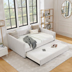 Full Size Daybed with Trundle Upholstered Sofa Bed