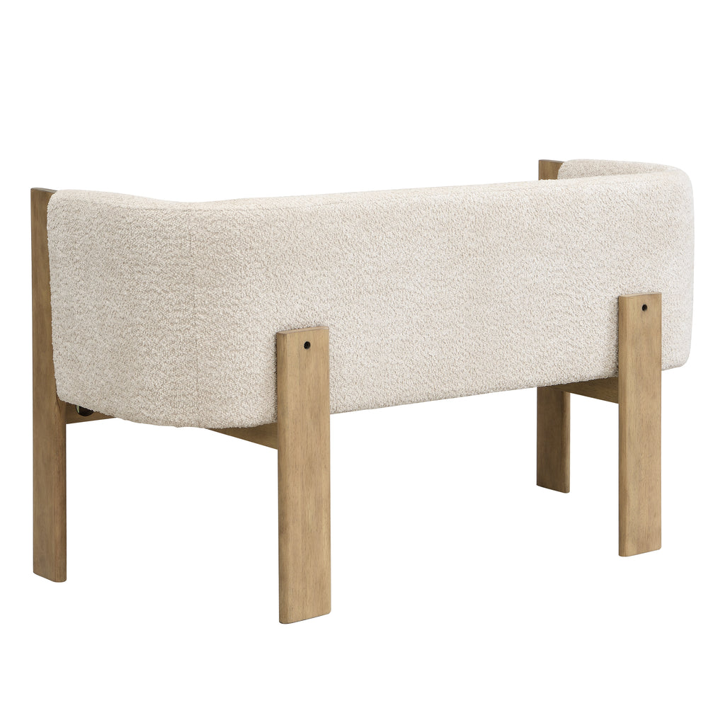48.5" Upholstered Solid Loveseat (Natural Ash+Almond)