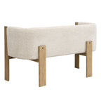 48.5" Upholstered Solid Loveseat (Natural Ash+Almond)