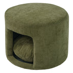 Green Pet Friendly Ottoman with Removable Pet Cushion