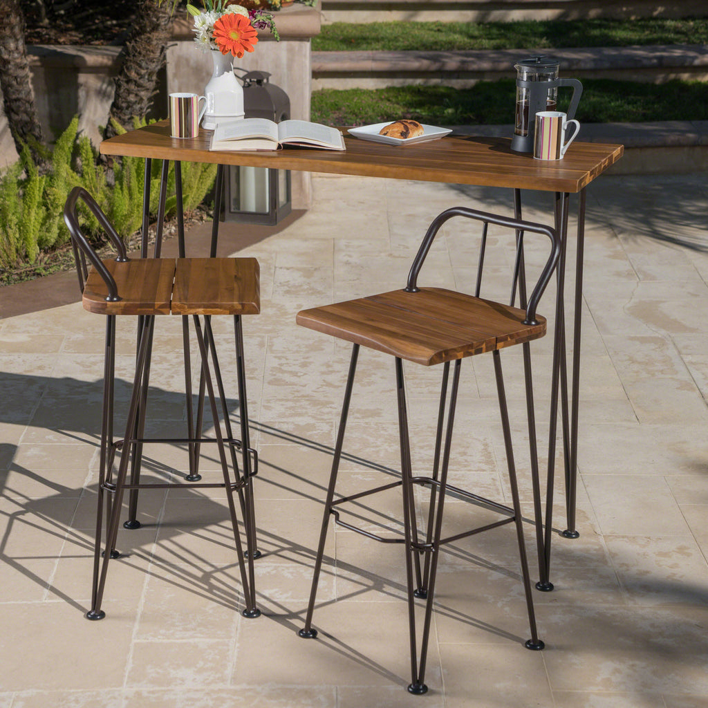 Denali Industrial Wood And Metal Bar Set