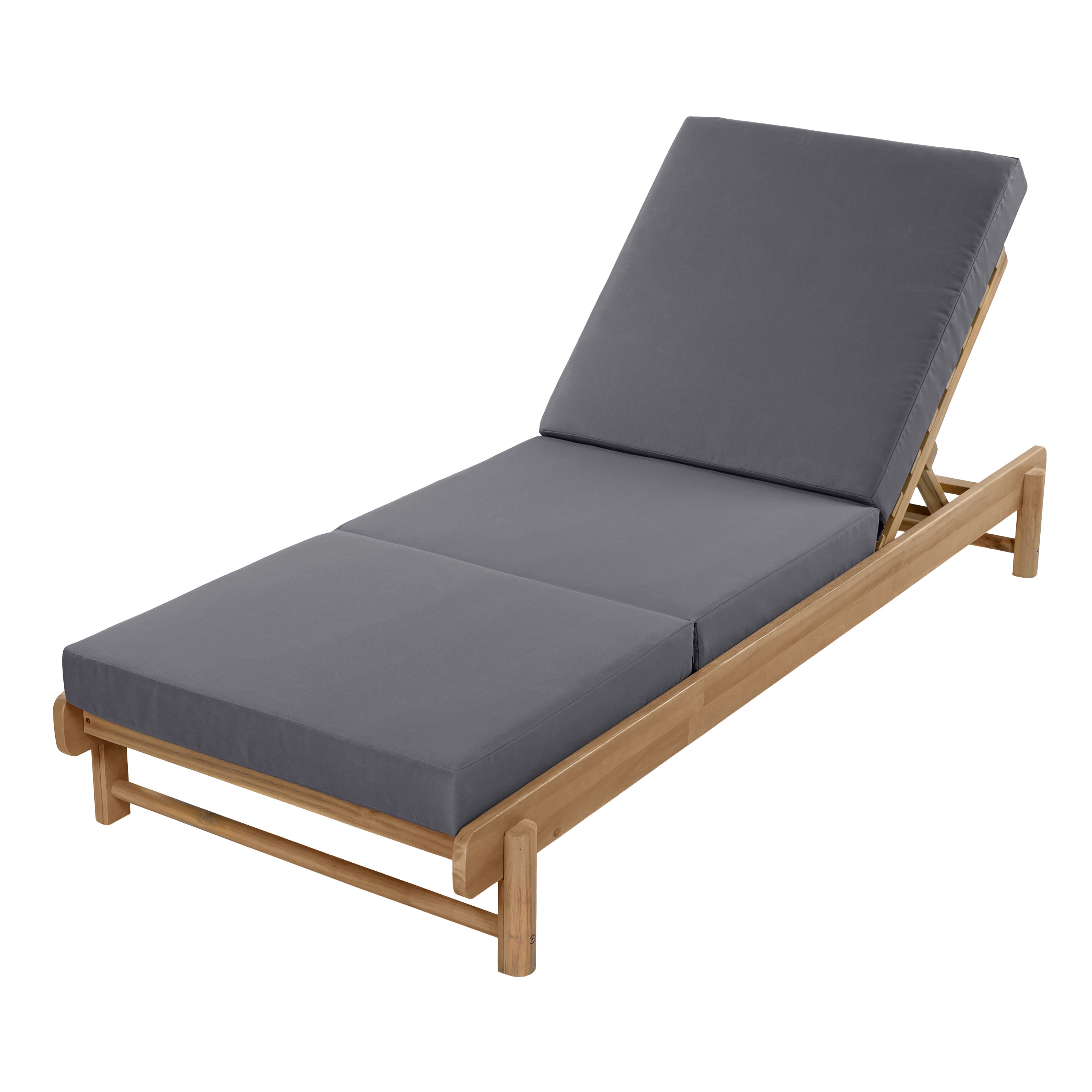 Light Teak Acacia Wood Chaise Lounge Set