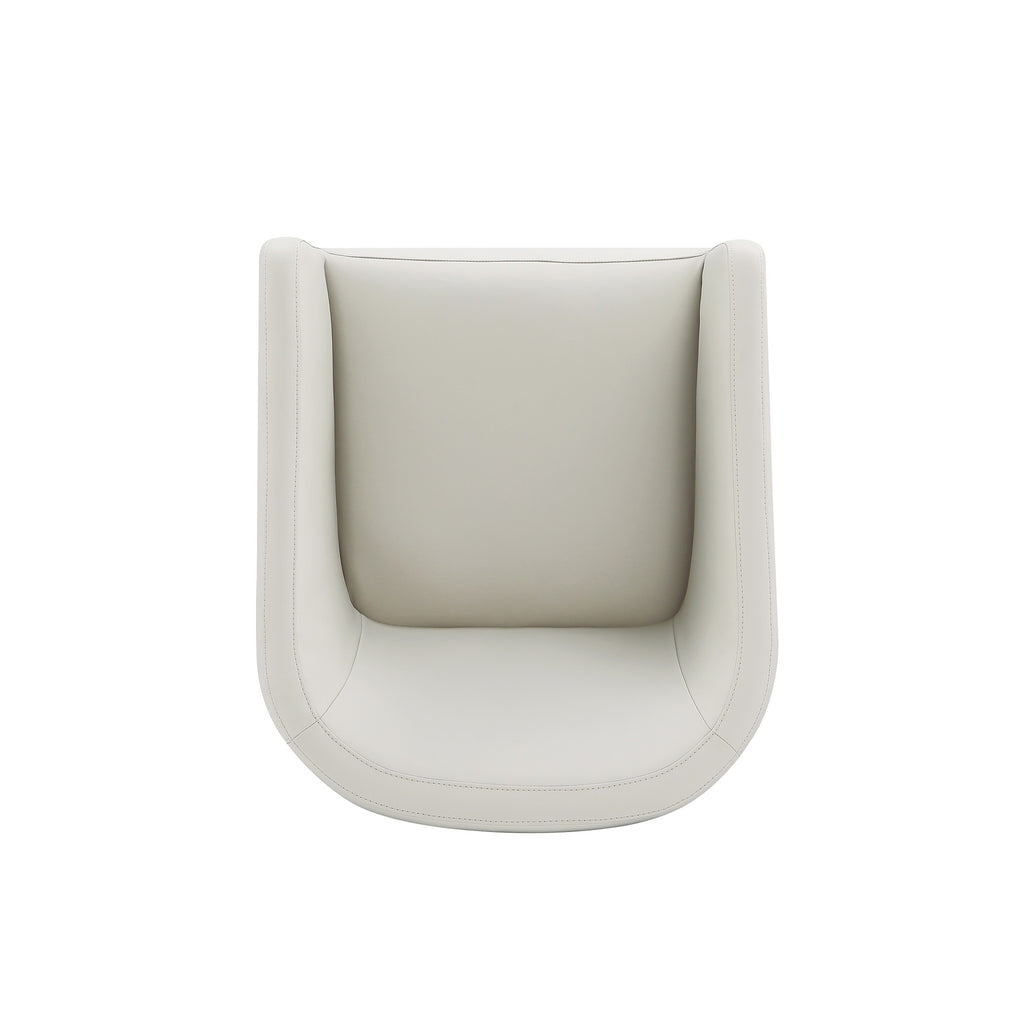 Anna Round Vegan Leather Armchair in Stone
