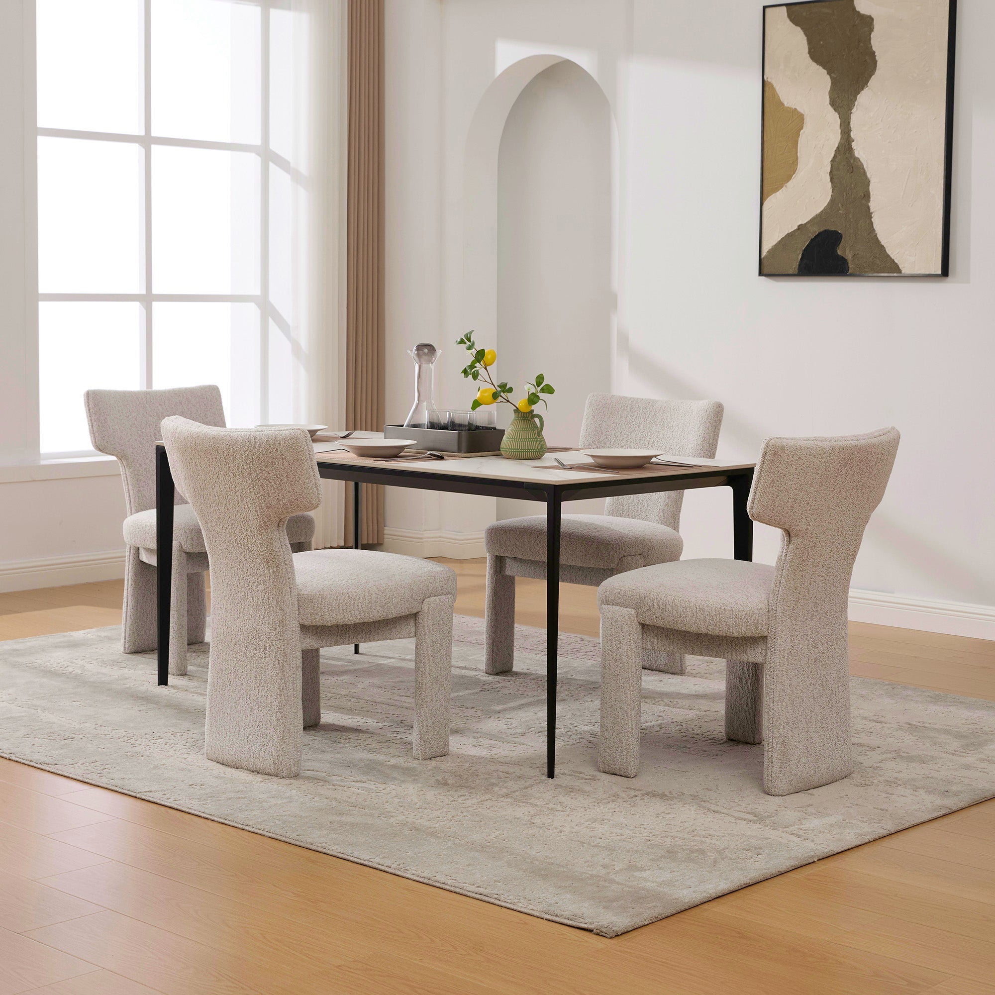 Upholstered Chenille Dining Chair Set of 4