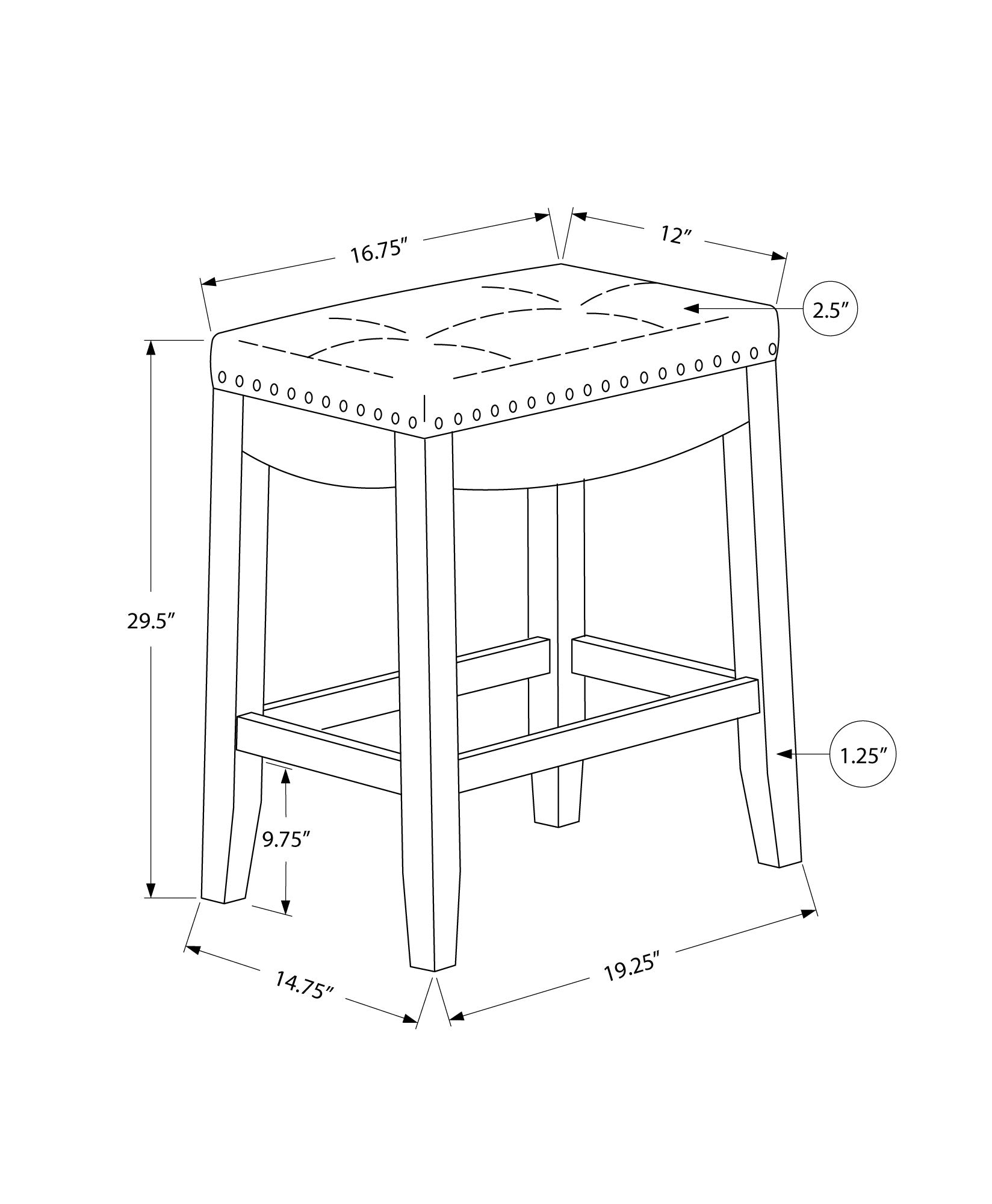 Bar Stool Set Of 2, Bar Height, Saddle Seat