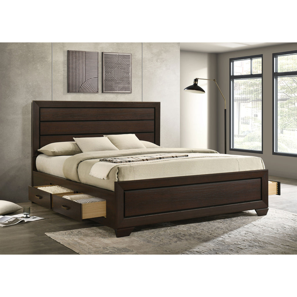 Holmgren Dark Cocoa California King Storage Panel Bed