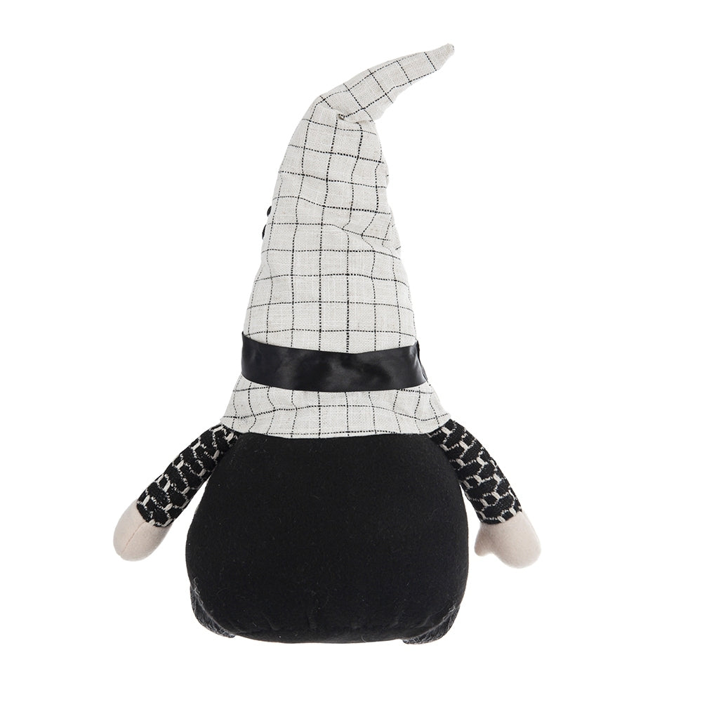 23.5" Halloween Gnome – Fabric Sitting Decor with White Hat & Spider Accent