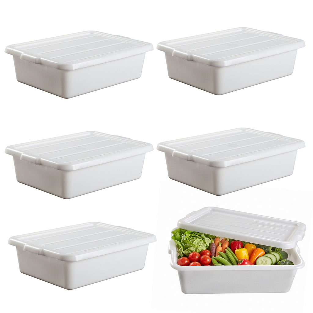 6-Pack Commercial Meat Tubs with Lids
