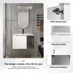 30" Wall-Mounted Bathroom Vanity With Ceramic Sink
