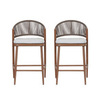Outdoor 26" Seat Height Aluminum Frame Counter Stools - Set of 2