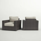 LSI Fully Assembled Outdoor Armchairs with Cushions (Set of 2)