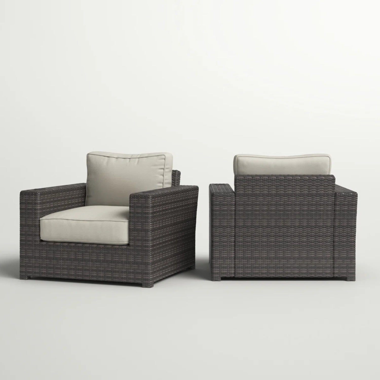 LSI Fully Assembled Outdoor Armchairs with Cushions (Set of 2)