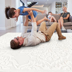 Step Collection High-Low Medallion Cream/Cream Indoor Area Rug