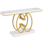 Luxurious 55" Faux Marble Console Table
