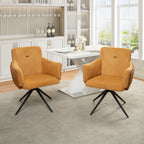 360° Swivel Home Office Desk Chairs Set of 2 - Orange