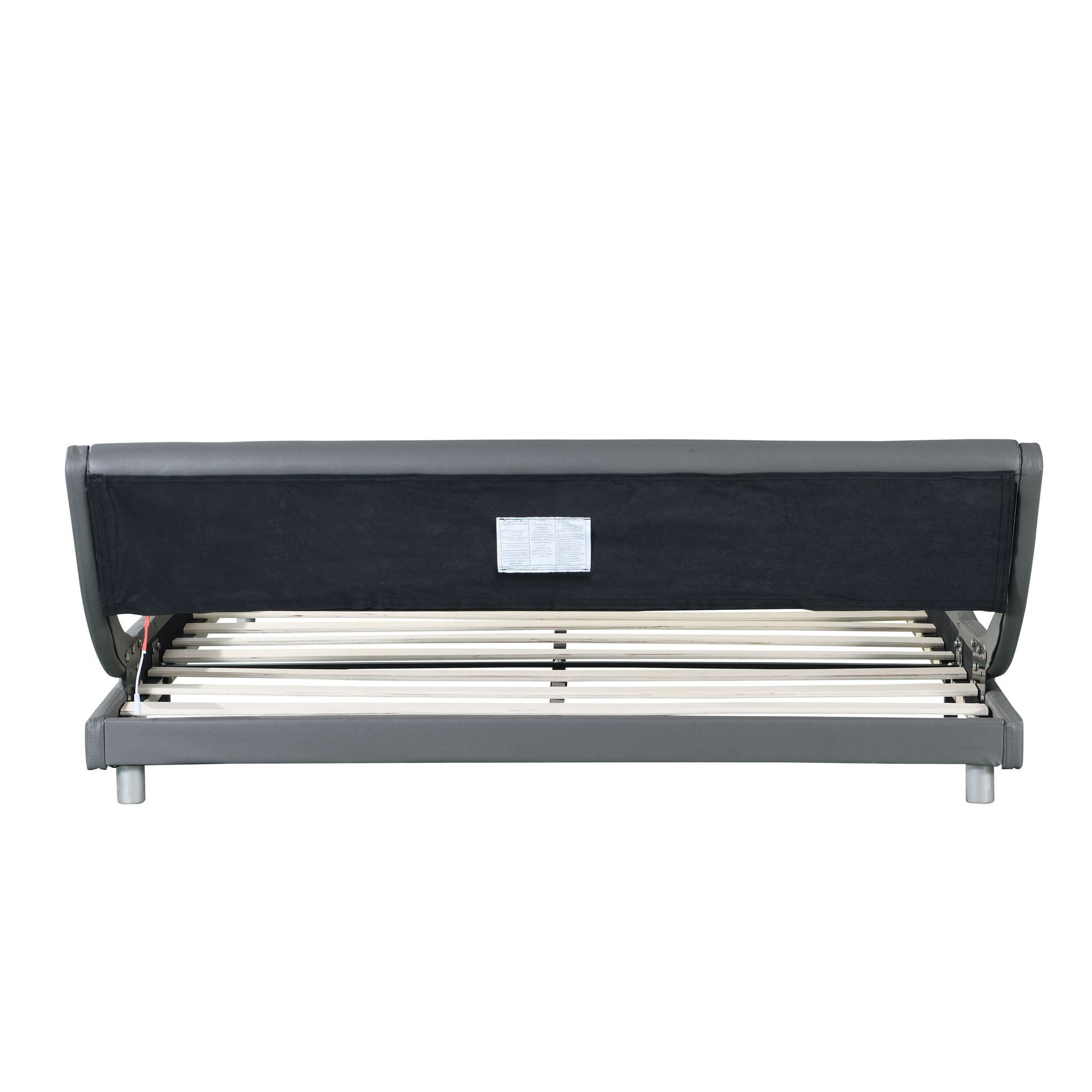 Queen Size Upholstered Platform Bed Frame with LED Lighting