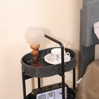 Small Handwoven Side Tables – 3-Tier Oval Organizer