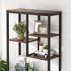 69.2" 6-Tier Rustic Brown Industrial Etagere Bookcase