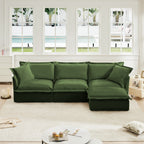 L-Shaped Slipcovered Sectional Sofa Couch