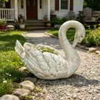 12.8-Inch Tall Vintage Swan Planter Statue